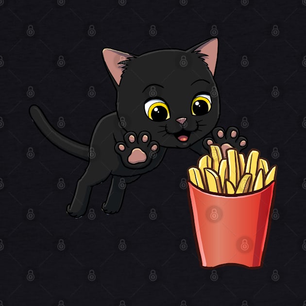 Bombay Cat excited to eat French Fries by Crazy Cool Catz